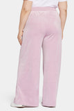 NYDJ Velour Drawstring Wide Leg Pants In Plus Size Forever Comfort™ Collection - Dawn Pink