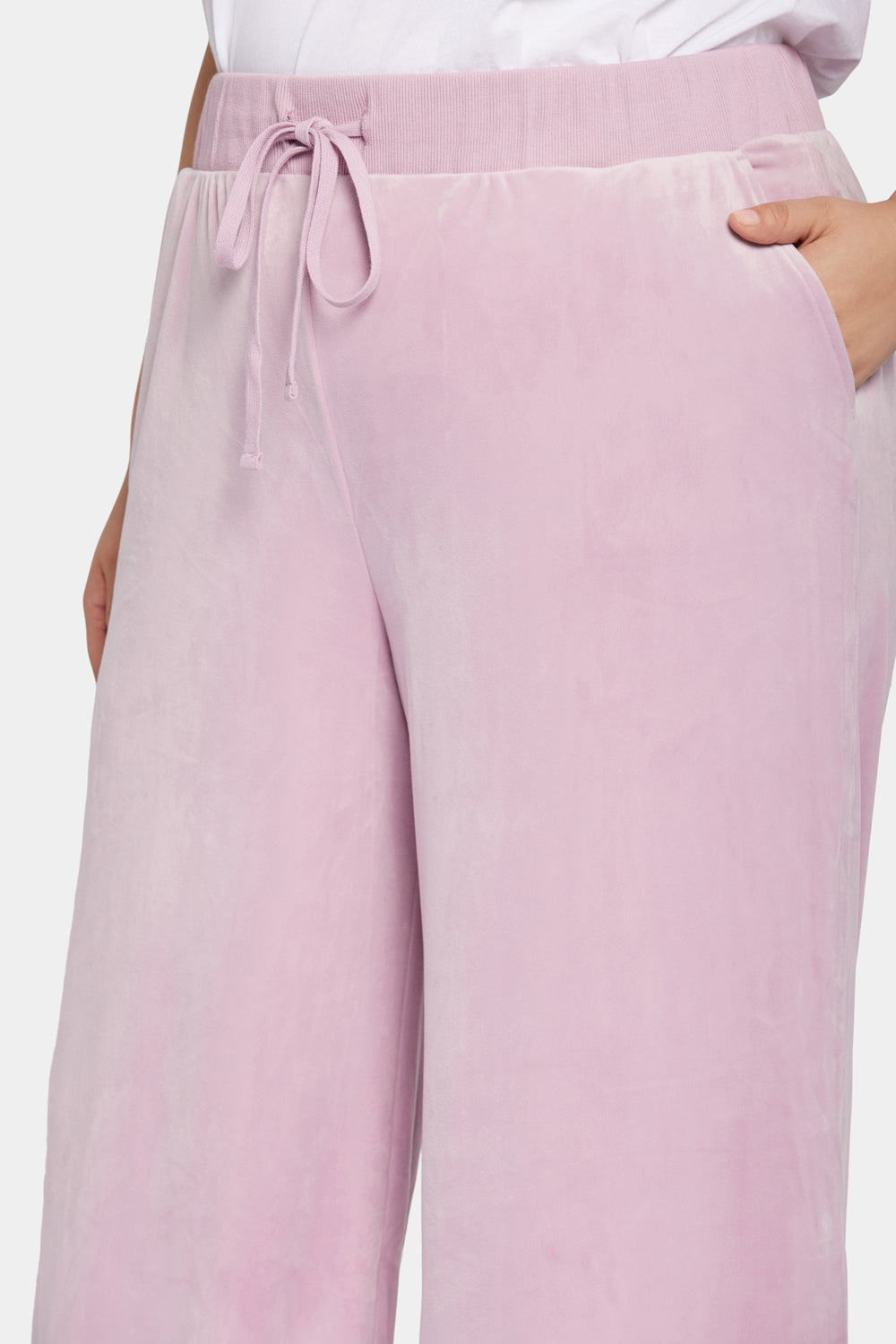 NYDJ Velour Drawstring Wide Leg Pants In Plus Size Forever Comfort™ Collection - Dawn Pink