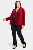 NYDJ Classic Blazer Jacket In Plus Size In Velveteen - Boysenberry