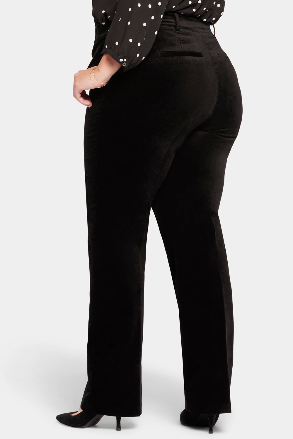 NYDJ Straight Leg Trouser Pants In Plus Size In Velveteen - Black