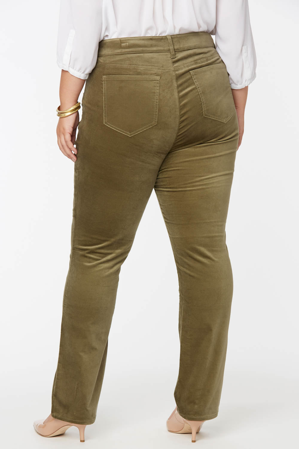 NYDJ Marilyn Straight Pants In Plus Size  - Martini Olive